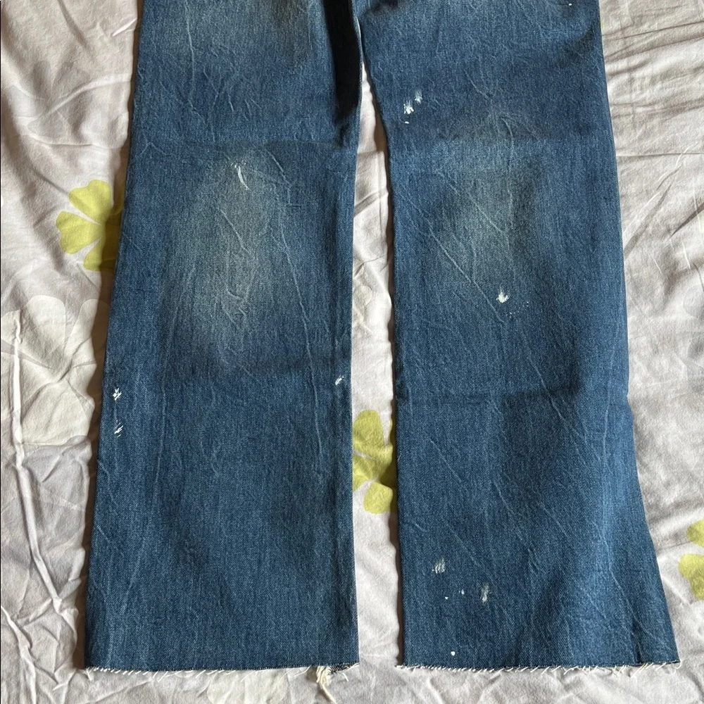 Frame Denim The Boxy Jean in Deep Blue with Faded Wash - Picture 4 of 5